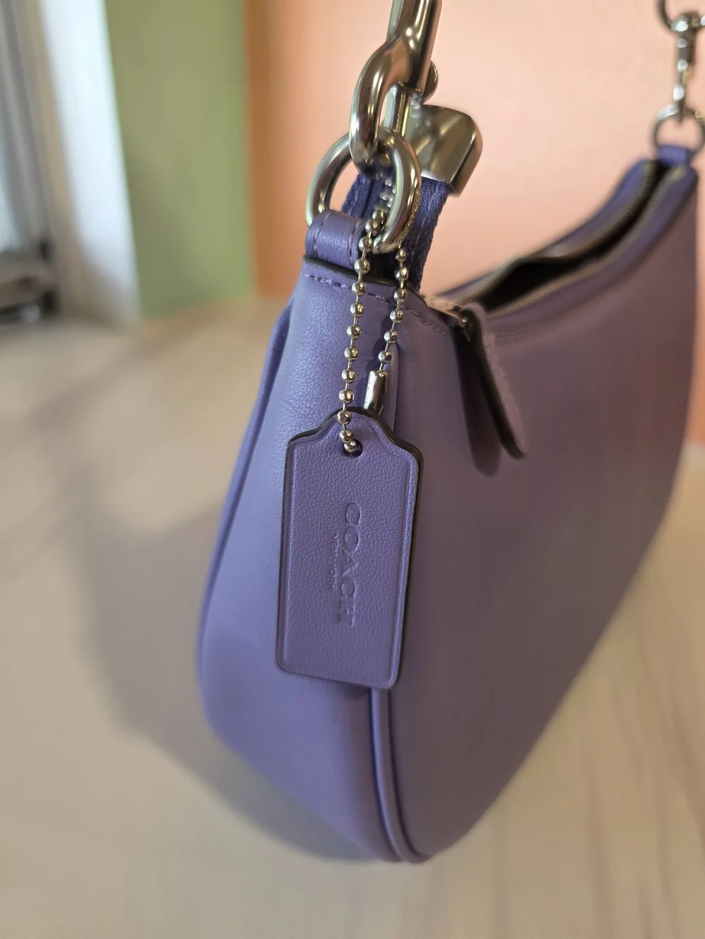 Coach Teri Lilac Smooth Leather C Shoulder Handbag Or Crossbody Bag CR099
